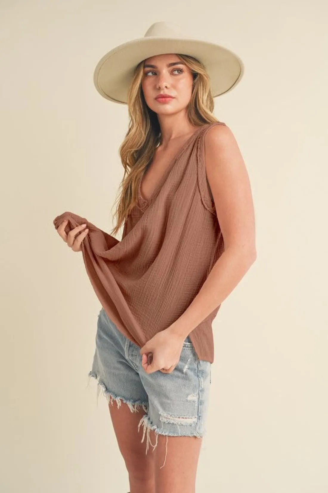 Wide Strap Cotton Tank