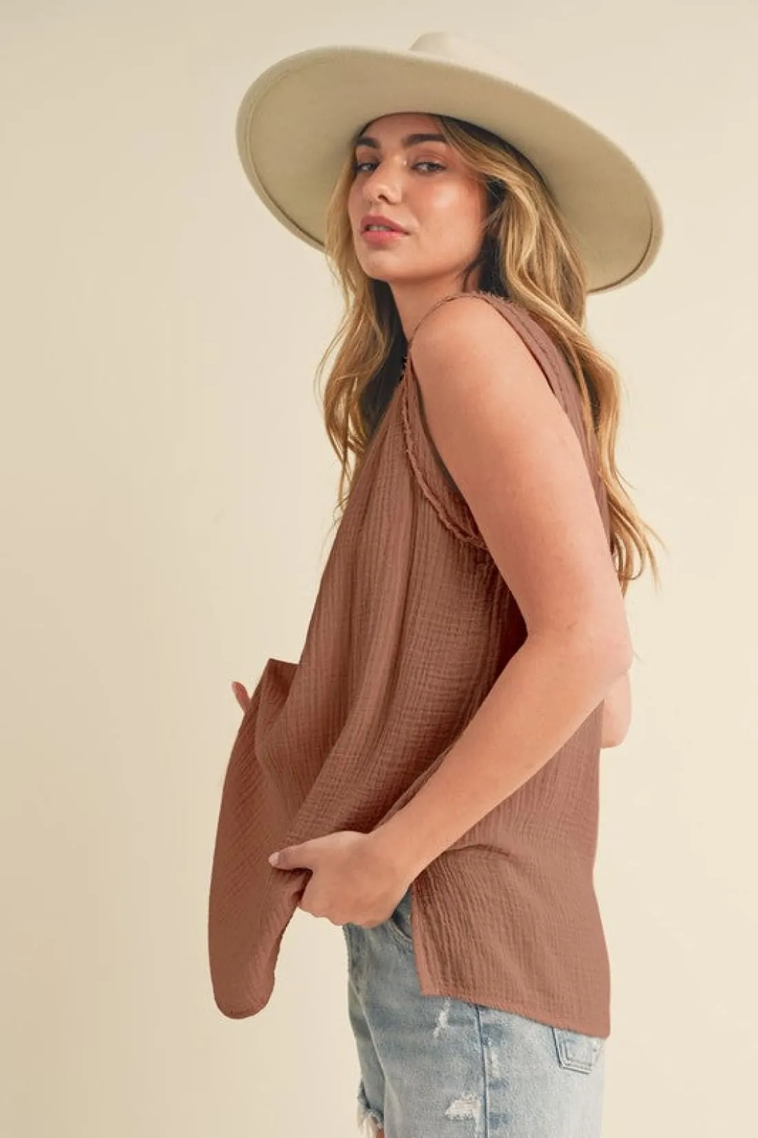 Wide Strap Cotton Tank