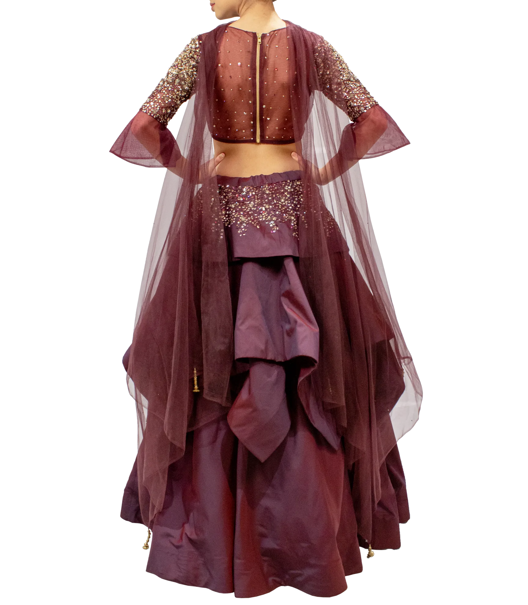 Wine Lehenga