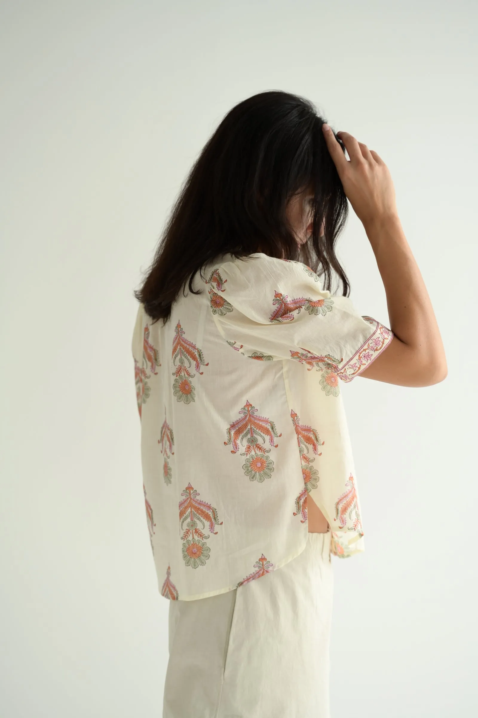 Winnie Shirt in Guava Cactus Flower
