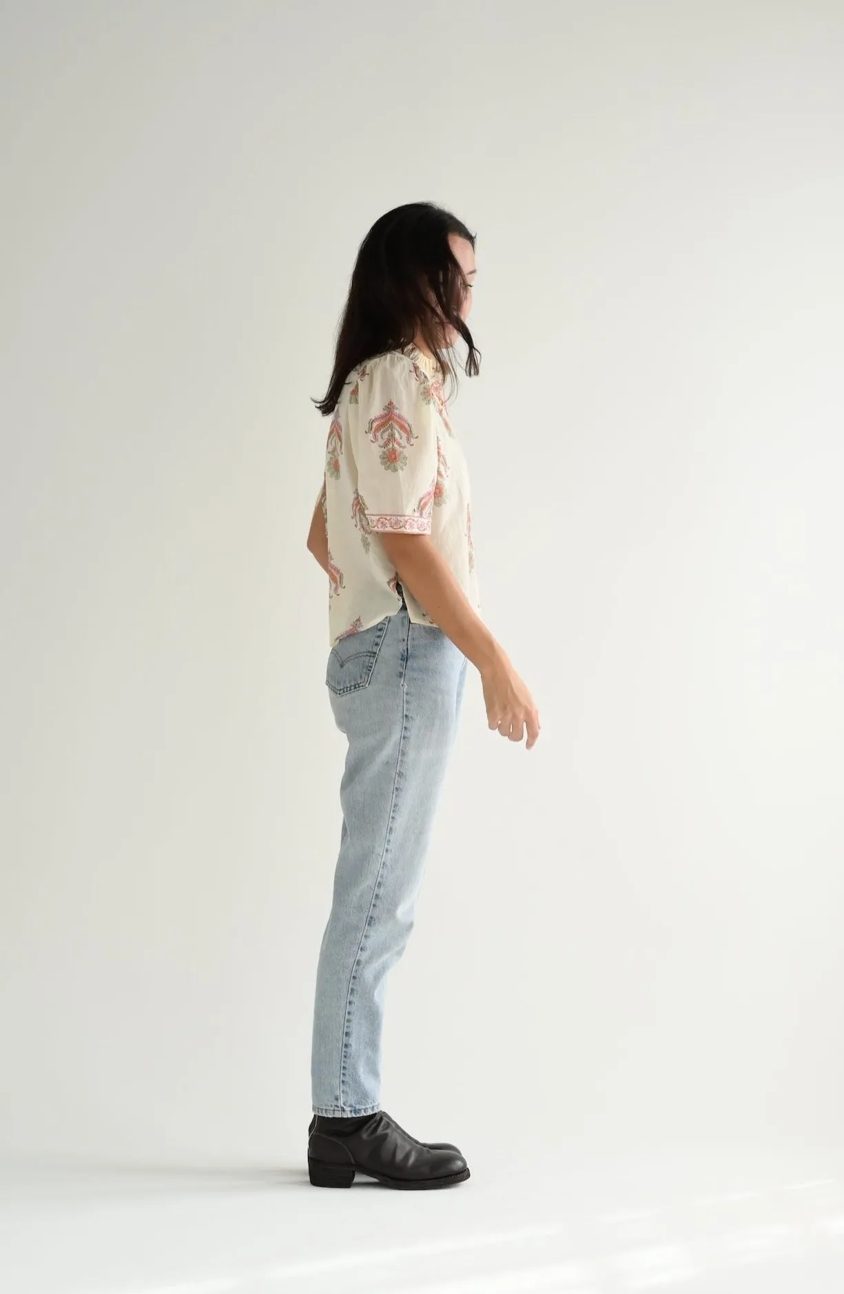 Winnie Shirt in Guava Cactus Flower
