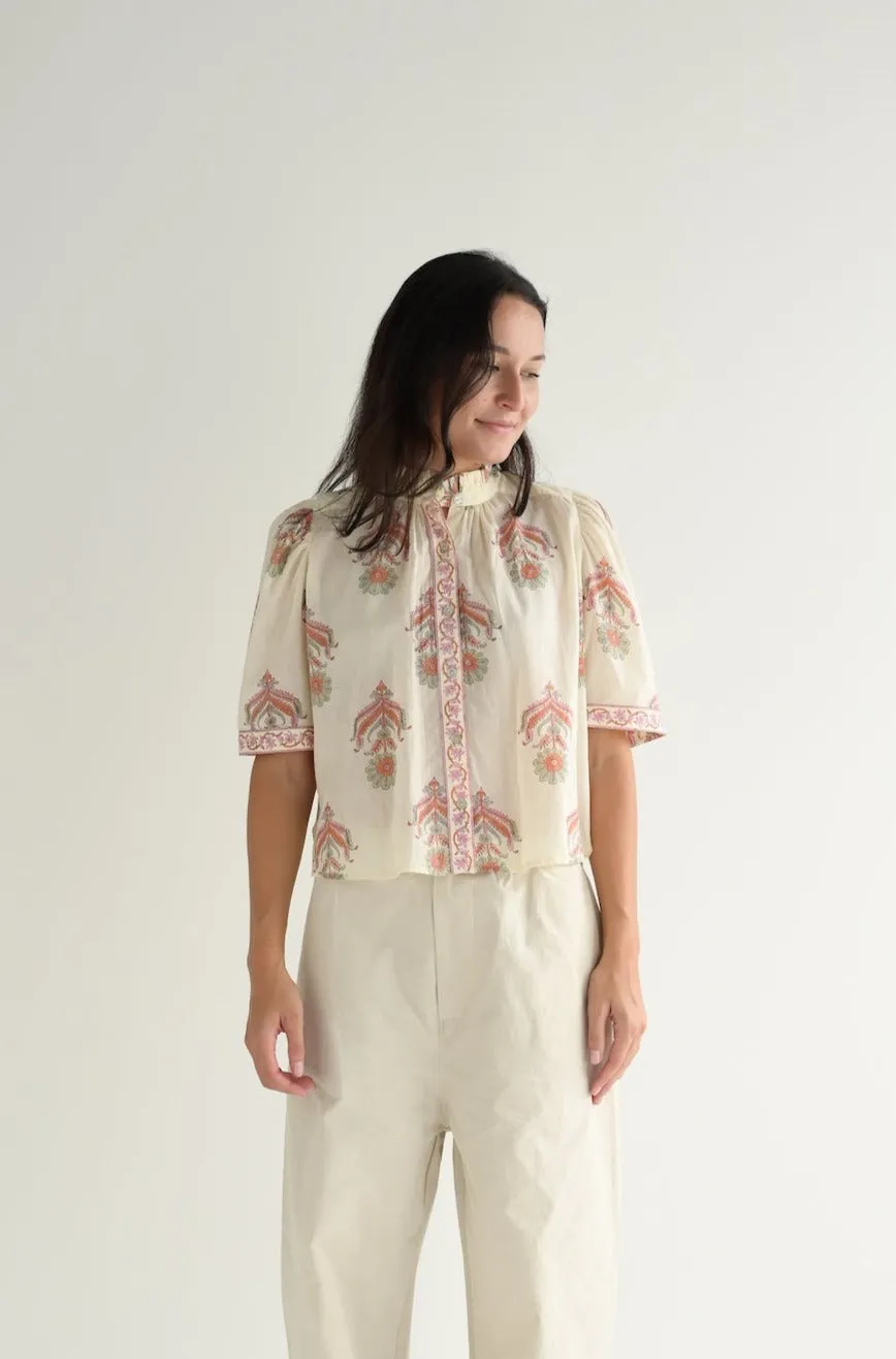 Winnie Shirt in Guava Cactus Flower