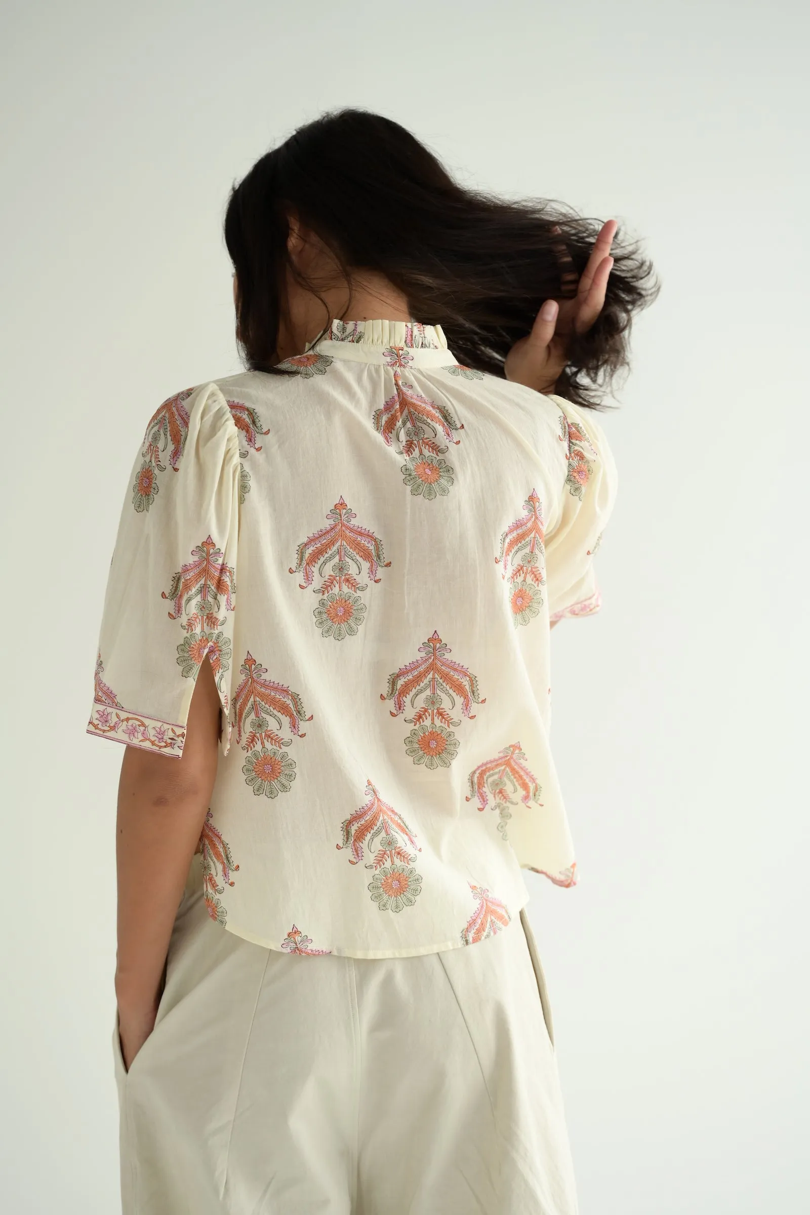 Winnie Shirt in Guava Cactus Flower