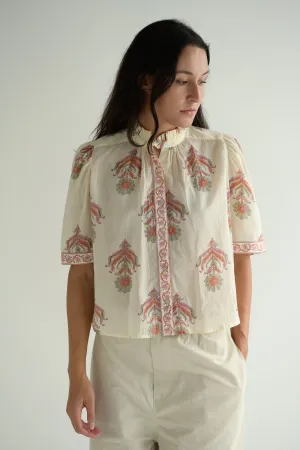 Winnie Shirt in Guava Cactus Flower