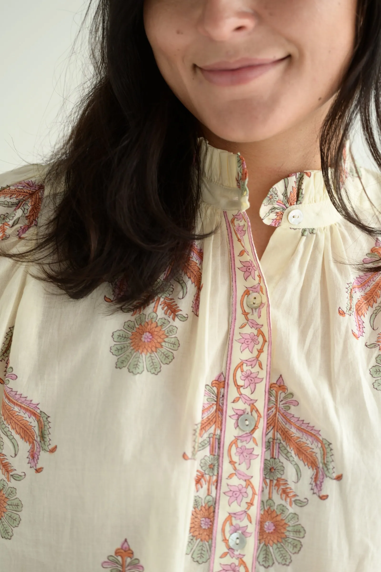 Winnie Shirt in Guava Cactus Flower