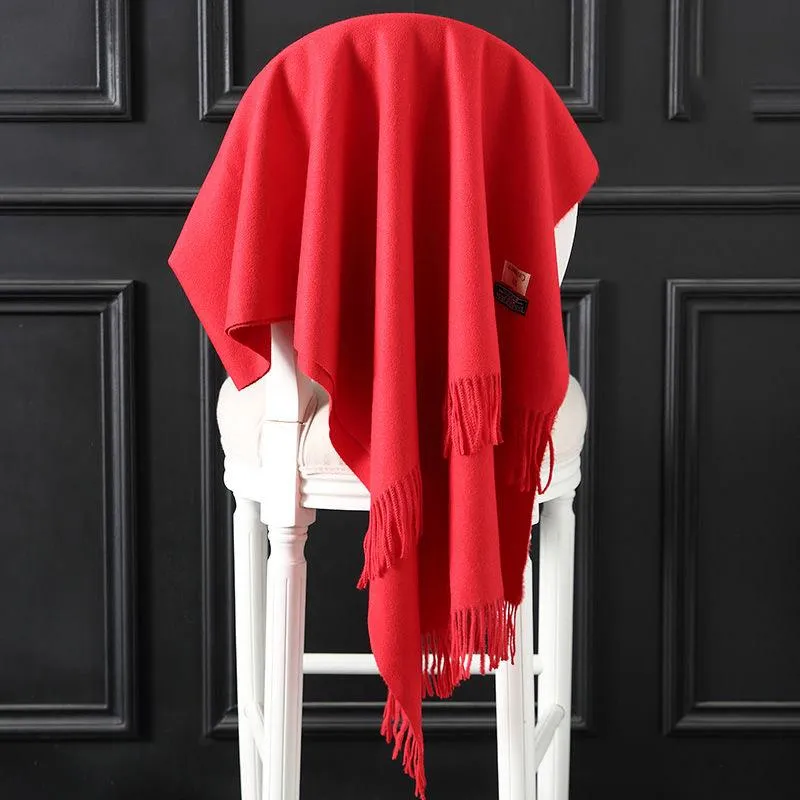 Winter Cashmere Scarf Women Thick Warm Shawls Wraps Lady Scarves Fashion Tassels Pashmina Blanket