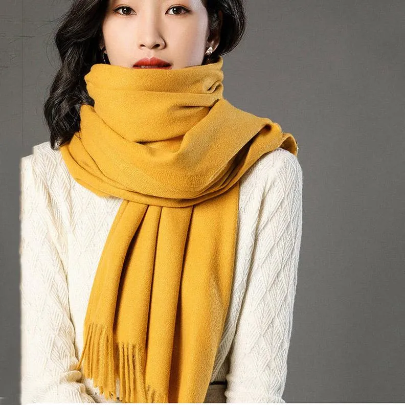 Winter Scarf for Women Fashion Double Side Colors Lady Cashmere Scarves Pashmina Shawls and Wraps