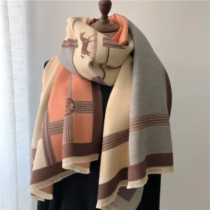 Winter Scarf Women Floral Pashmina Shawls