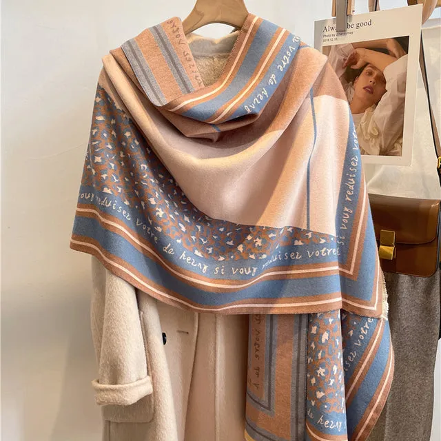 Winter Scarf Women Floral Pashmina Shawls