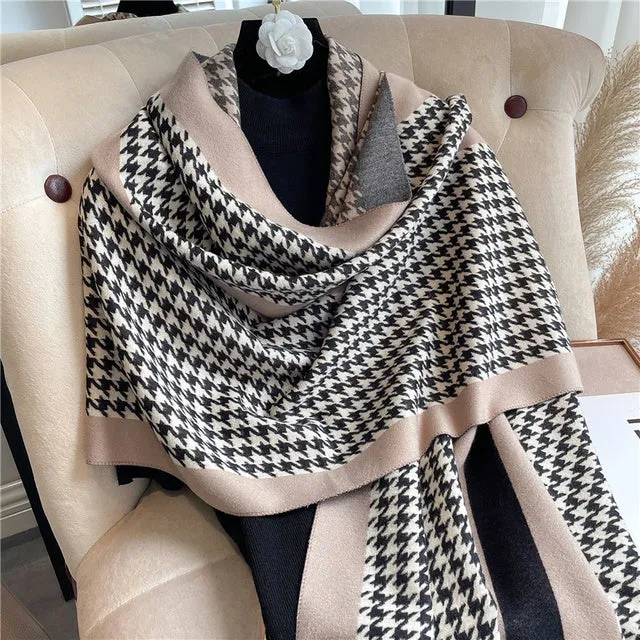 Winter Scarf Women Floral Pashmina Shawls