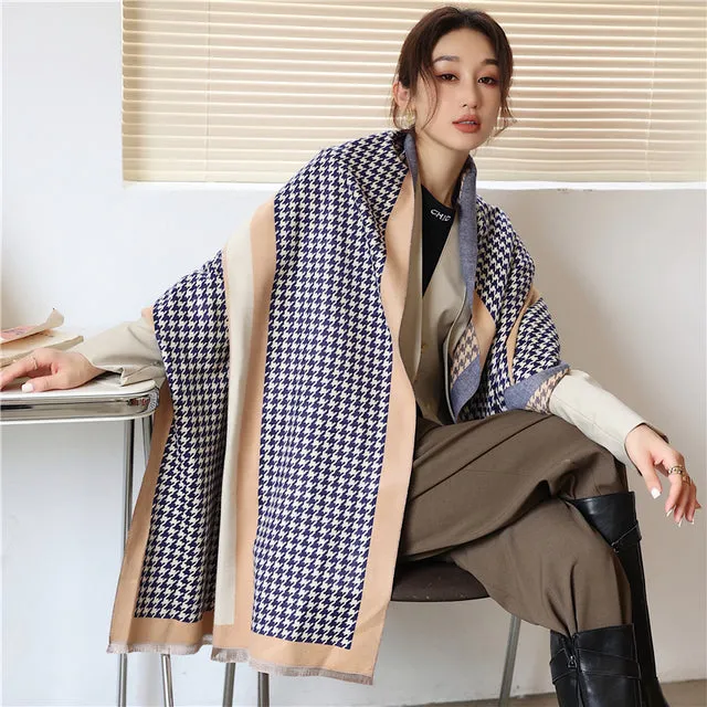 Winter Scarf Women Floral Pashmina Shawls