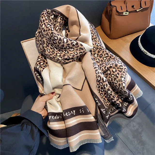 Winter Scarf Women Floral Pashmina Shawls