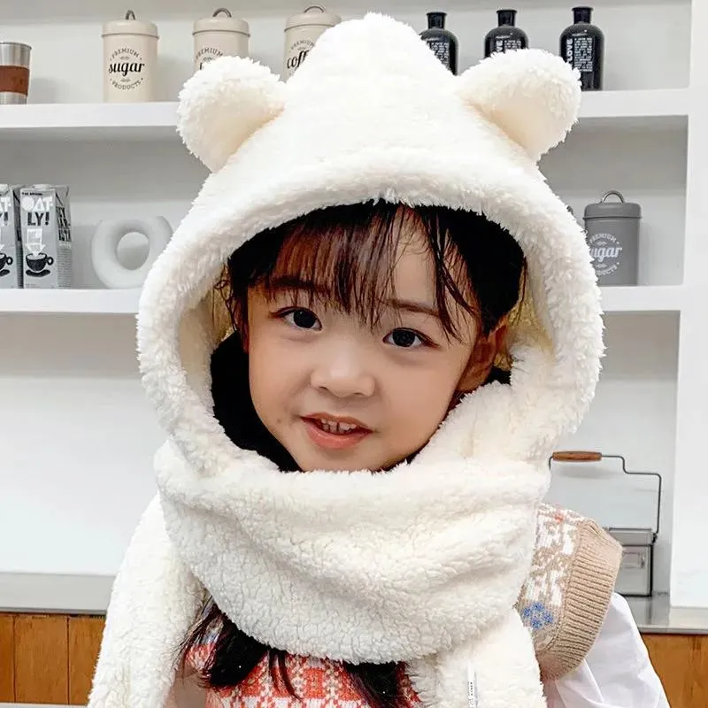 Winter Scarves Cashmere Warm Scarf Hat Pockets Gloves All in One Fashion Kawaii Women Hooded Scarfs Fur Shawls Cute Cat Ear