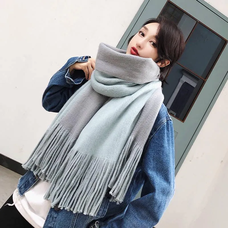 Winter Scarves for Women Shawls and Wraps Lady Pashmina Pure Long Cashmere Head Scarf Hijabs Stoles