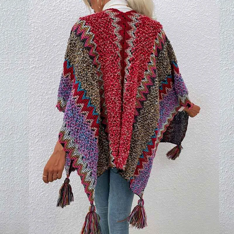 Women Blanket Shawls Wraps Winter Printed Open Front Poncho Cape Plaid Shawls for Women K325