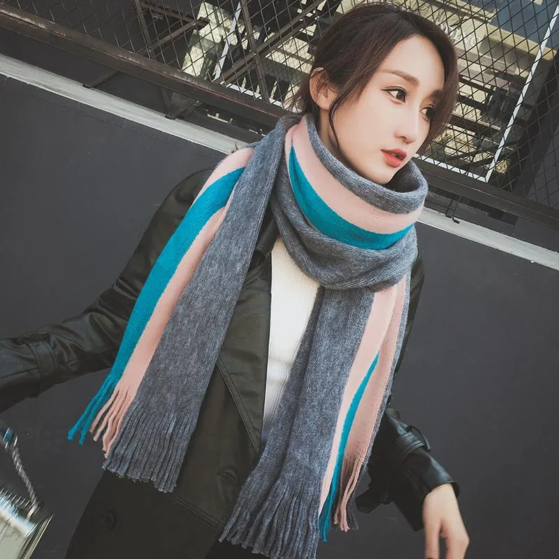 Women Cashmere Solid Scarf Pashmina Shawls and Wraps Female Head Scarves