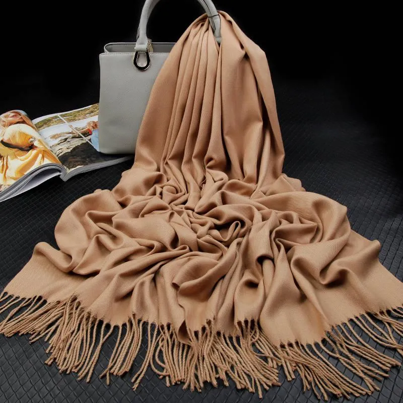Women Scarf Winter Long Lady Shawls Cashmere Like Pashmina Hijabs Scarves Wraps