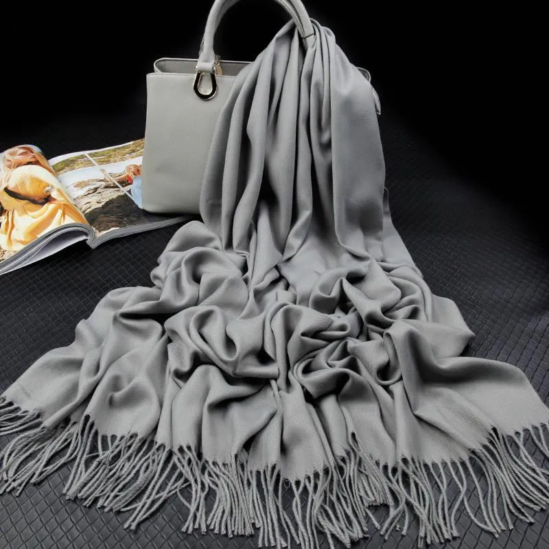 Women Scarf Winter Long Lady Shawls Cashmere Like Pashmina Hijabs Scarves Wraps