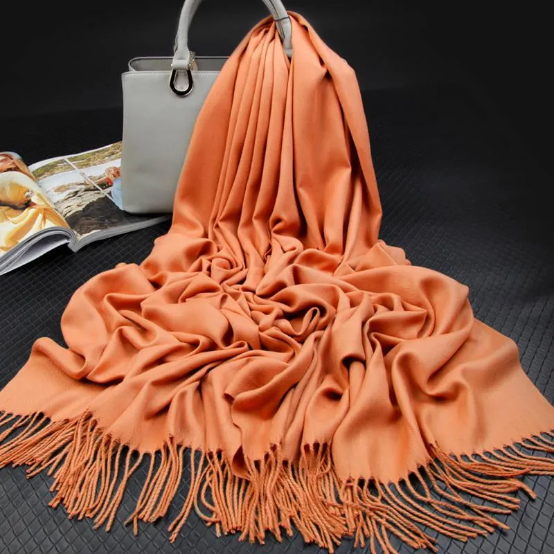 Women Scarf Winter Long Lady Shawls Cashmere Like Pashmina Hijabs Scarves Wraps