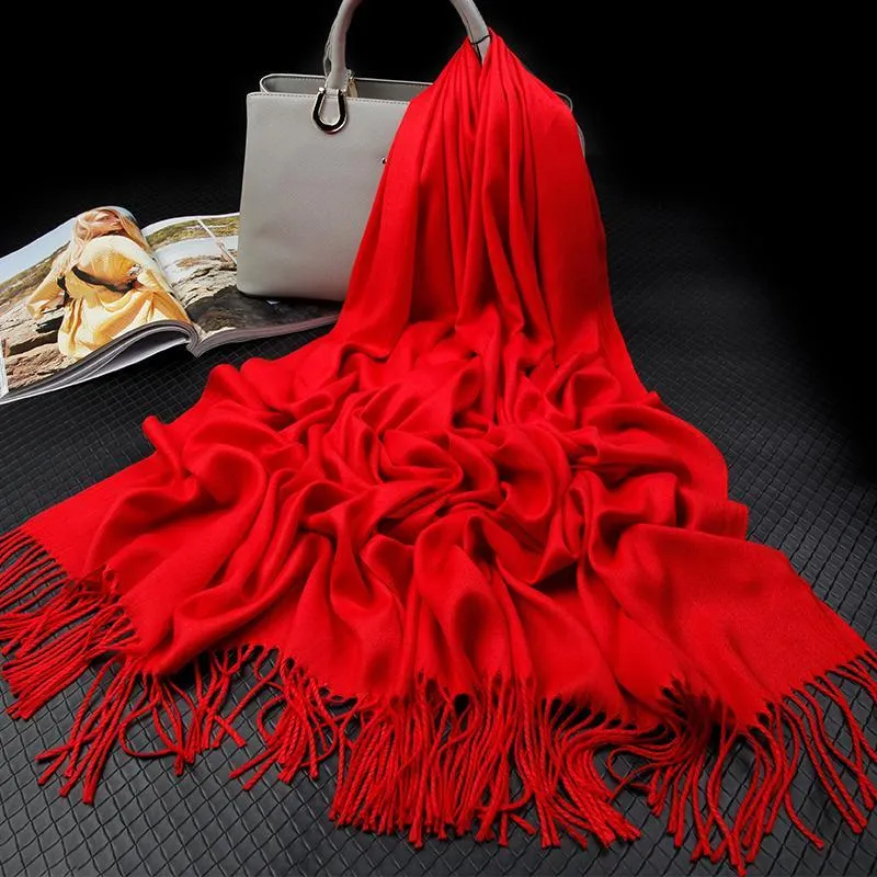 Women Scarf Winter Long Lady Shawls Cashmere Like Pashmina Hijabs Scarves Wraps