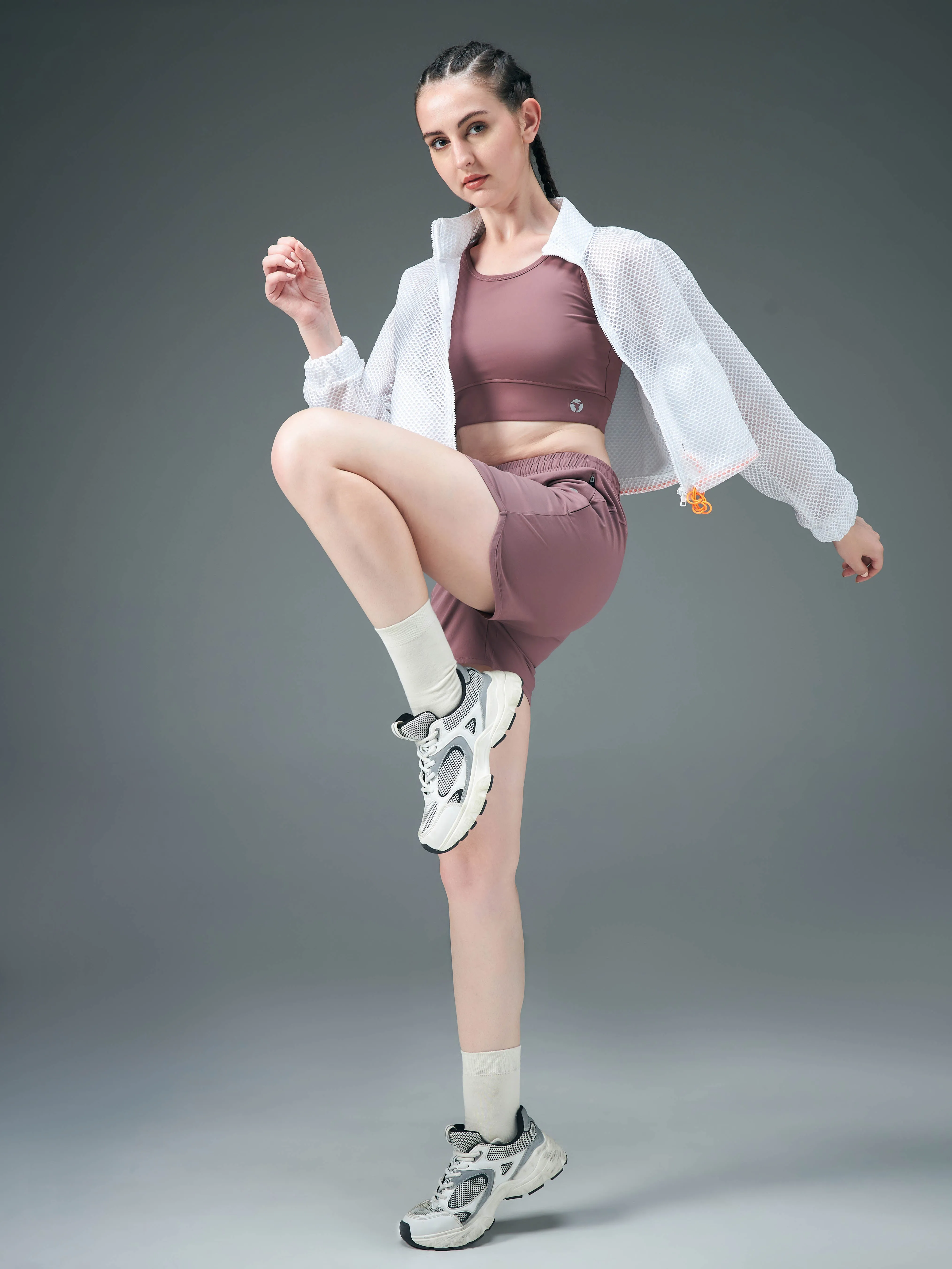 Women Solid Regular Fit Shorts with TS FLEXI
