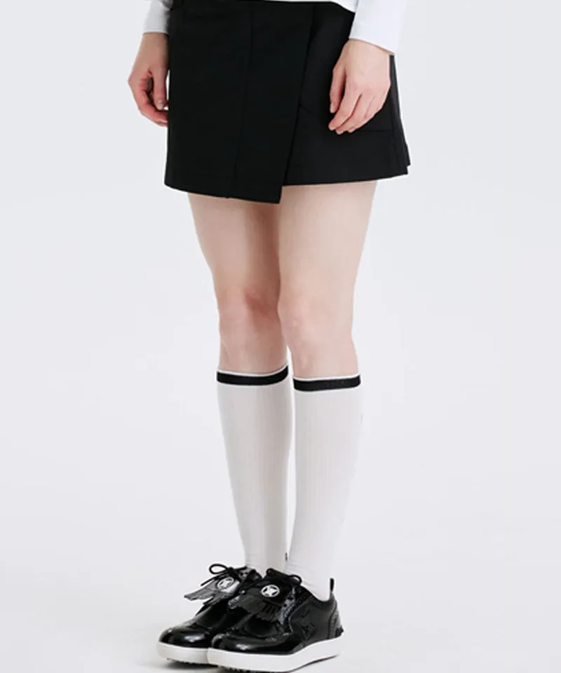 Women's Buckle Point A-Line Skirt - Black