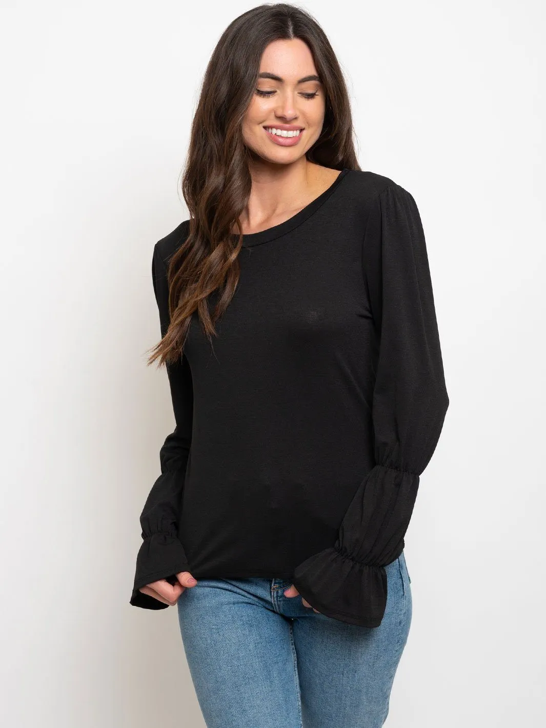 WOMEN'S DETAIL LONG SLEEVE TOP