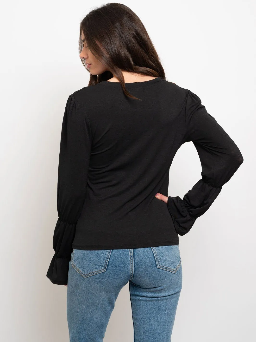 WOMEN'S DETAIL LONG SLEEVE TOP