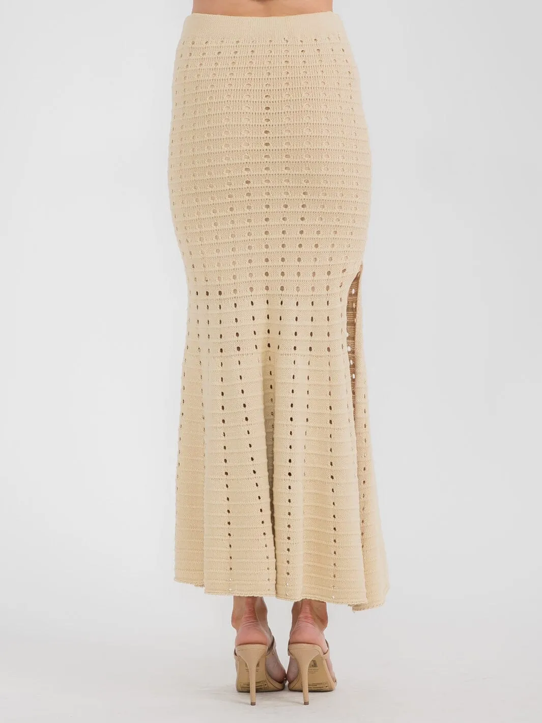 WOMEN'S ELASTIC WAIST KNIT MAXI SKIRT