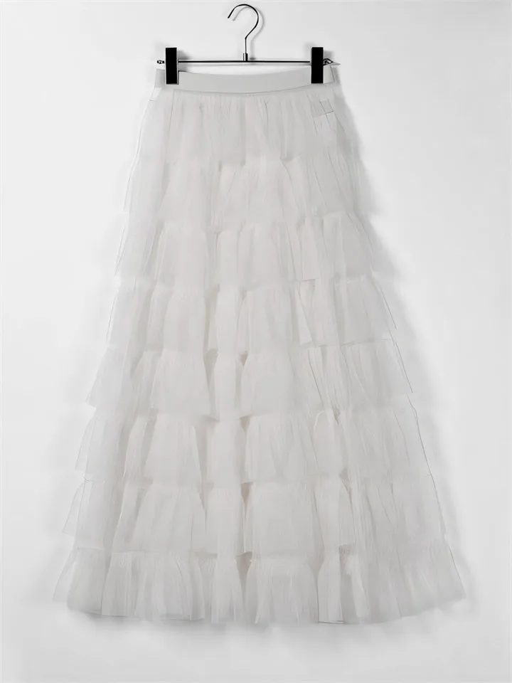 Women's Fluffy Multilayer Mesh Transparent A-Line Skirt