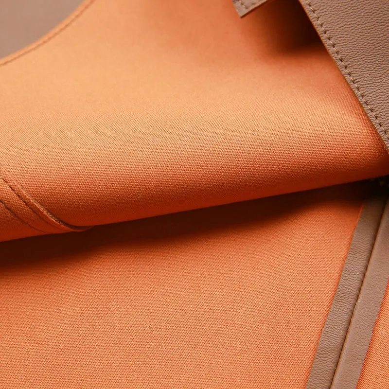 Women's Leather Sheepskin Skirt A-line Belt Button Commuter Asymmetric Design 2022 Autumn Winter New TF4748