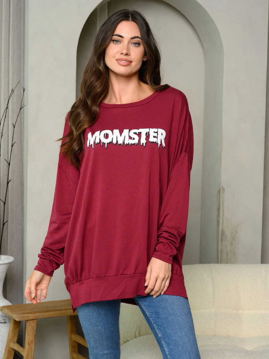 WOMEN'S LONG SLEEVE GRAPHIC SWEATER