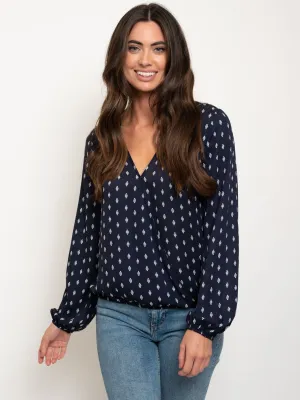 WOMEN'S LONG SLEEVE PRINTED TOP