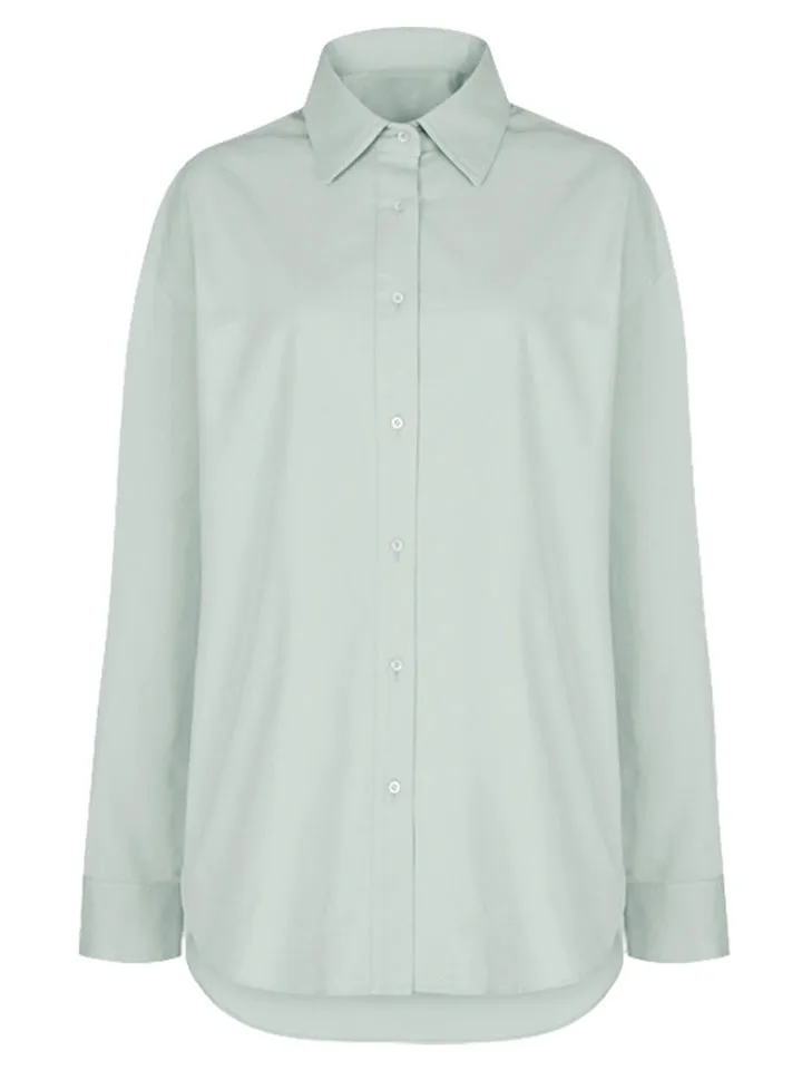 Women's Long Sleeve Turn-down Collar Basic Blouses