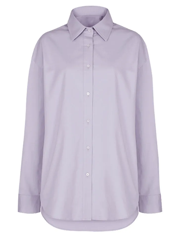 Women's Long Sleeve Turn-down Collar Basic Blouses