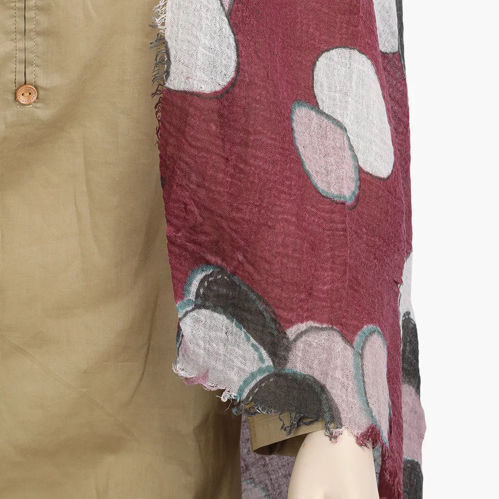 Women's Printed Scarf - Maroon