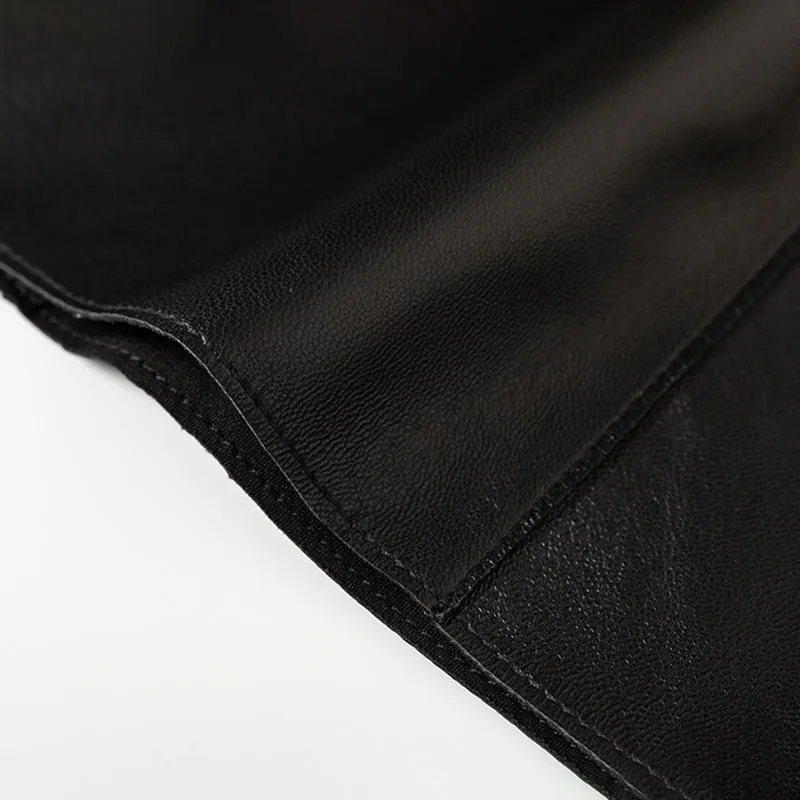 Women's Real Leather Sheepskin Skirt A-Line Pocket Design Solid Wrap Hip Short Skirt 2022 Spring Autumn New SY3976