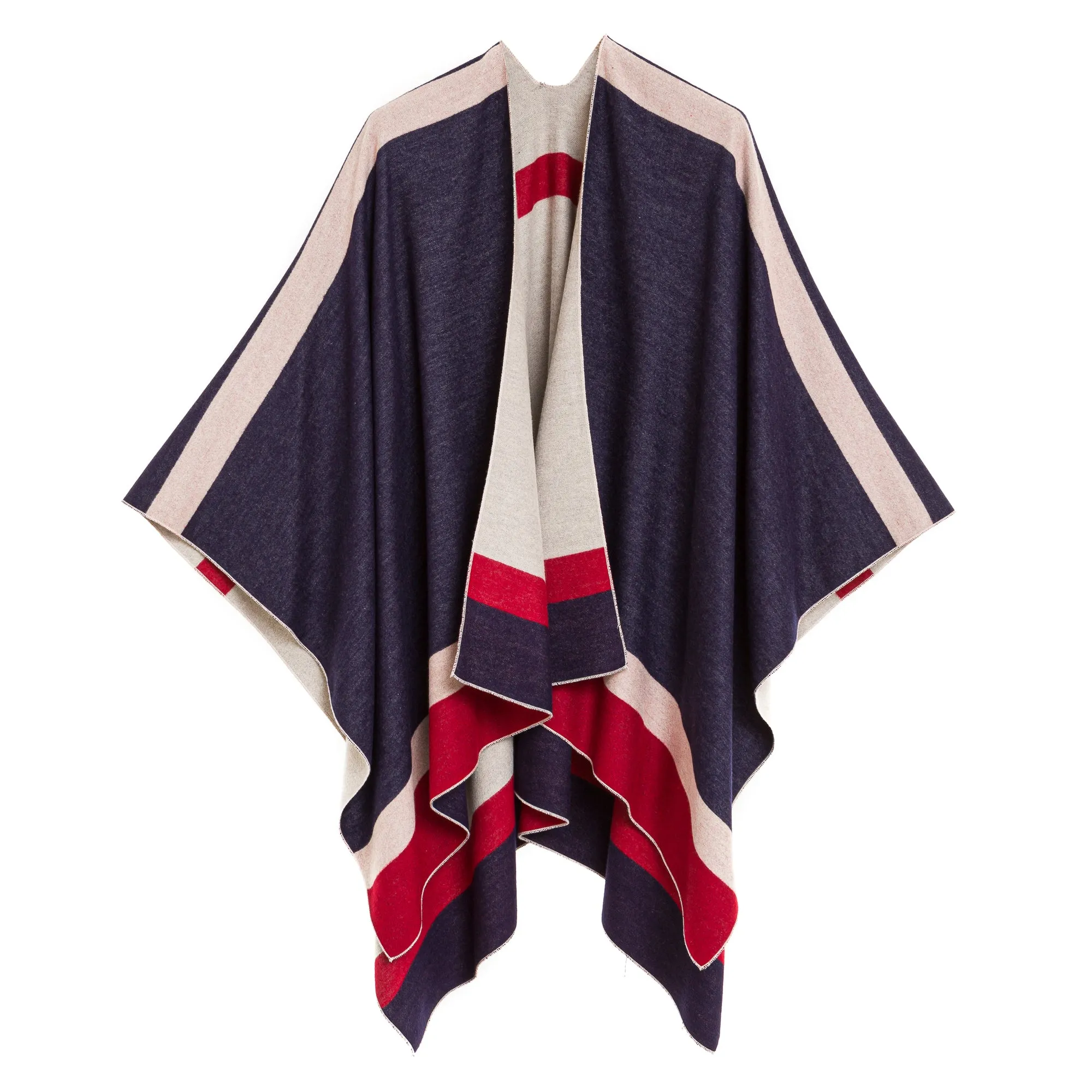 Women's Shawl Wrap Poncho Ruana Cape Cardigan Sweater Open Front (PCA01)