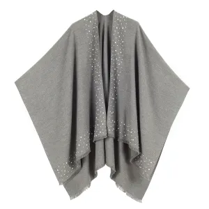 Women's Shawl Wrap Poncho Ruana Cape Cardigan Sweater Open Front (PCP-4)