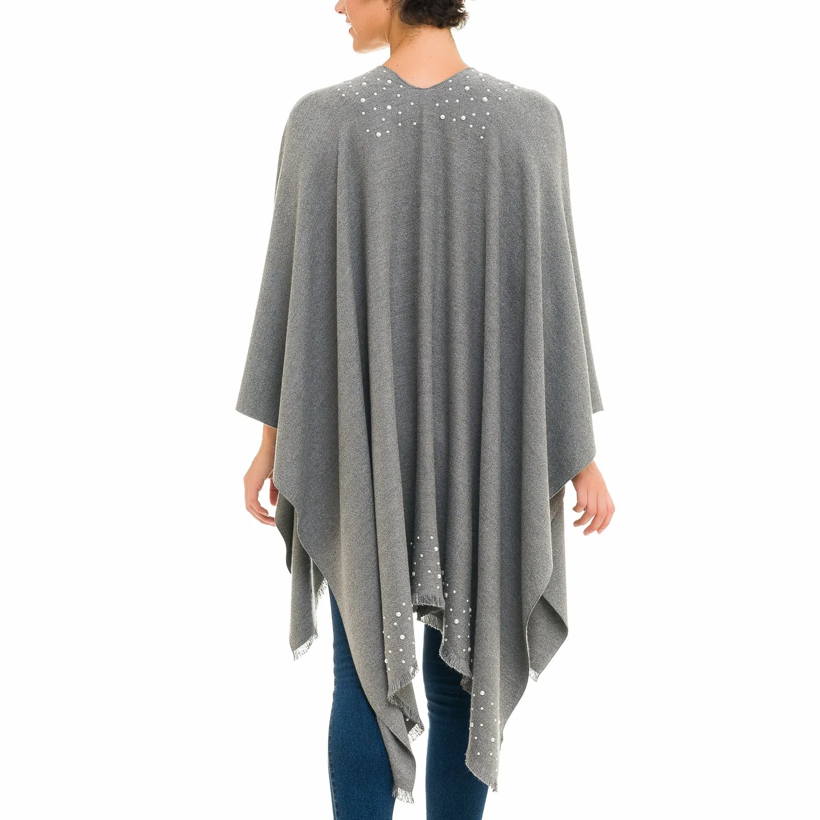 Women's Shawl Wrap Poncho Ruana Cape Cardigan Sweater Open Front (PCP-4)