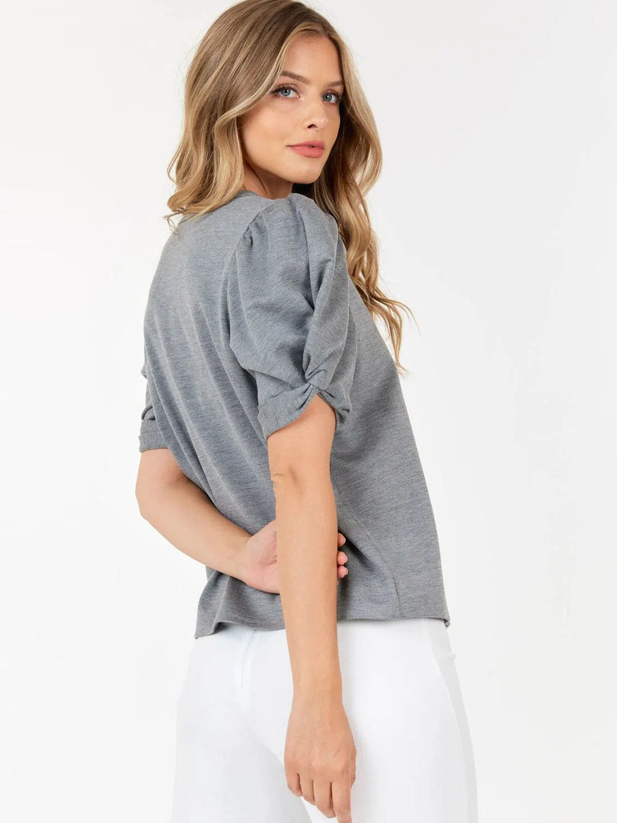 WOMEN'S SHORT PUFF SLEEVE BLOUSE