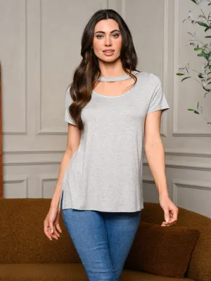 WOMEN'S SHORT SLEEVE SOLID TOP