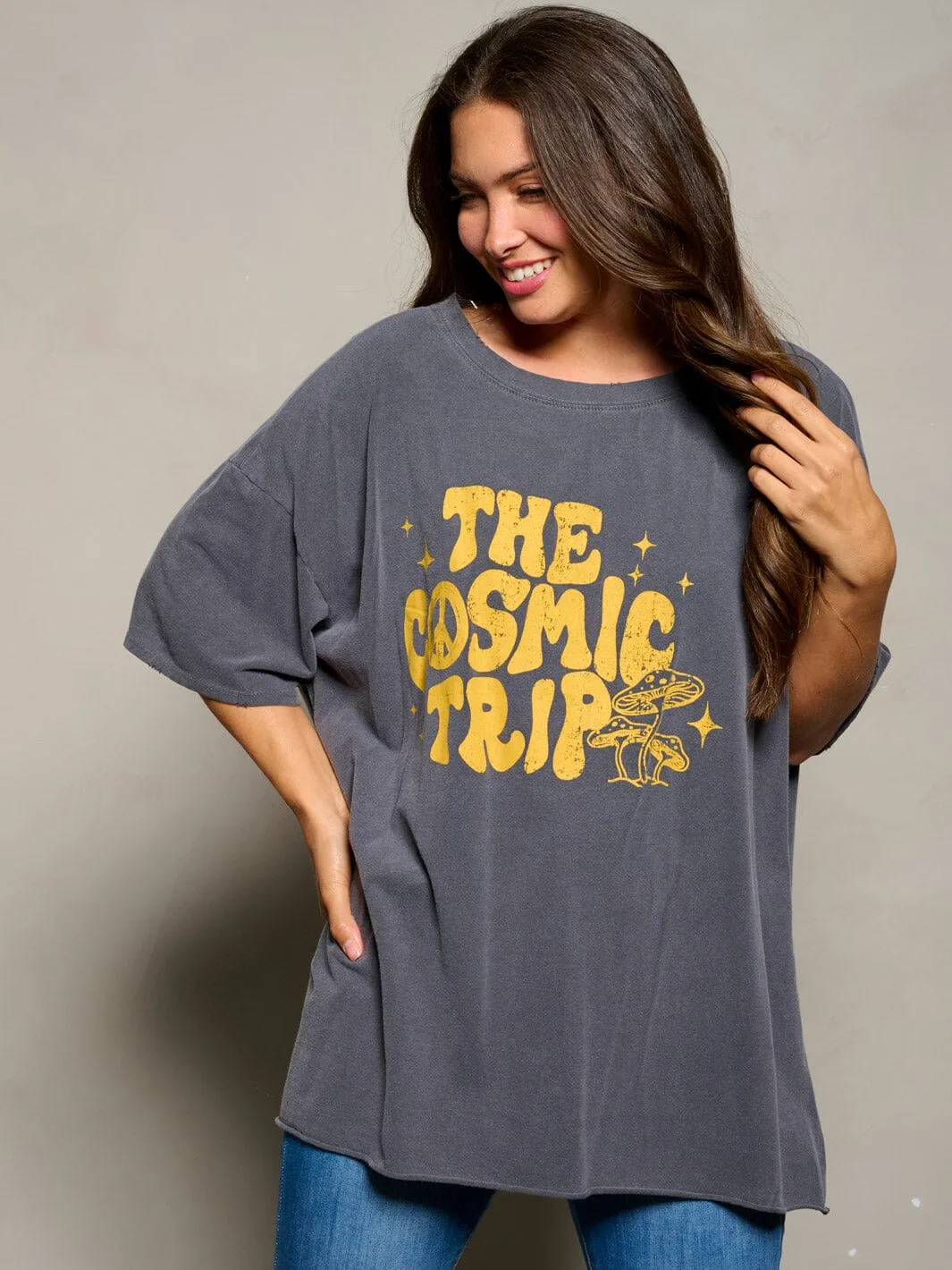 WOMEN'S SHORT SLEEVE THE COSMIC TRIP GRAPHIC TOP