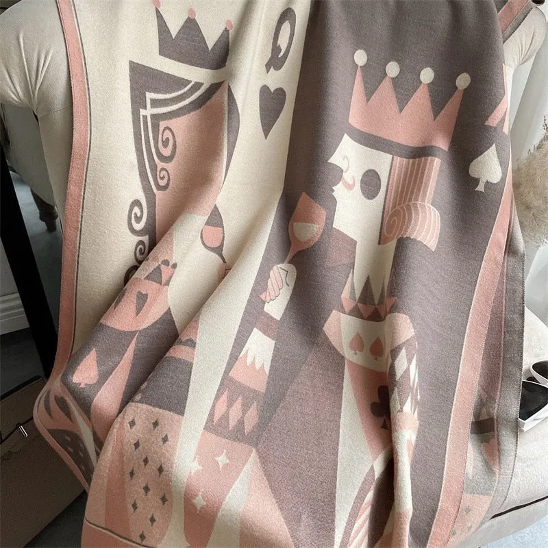 Women's Warm Scarf Cashmere Design Print Shawls Thick Blanket Soft Stoles