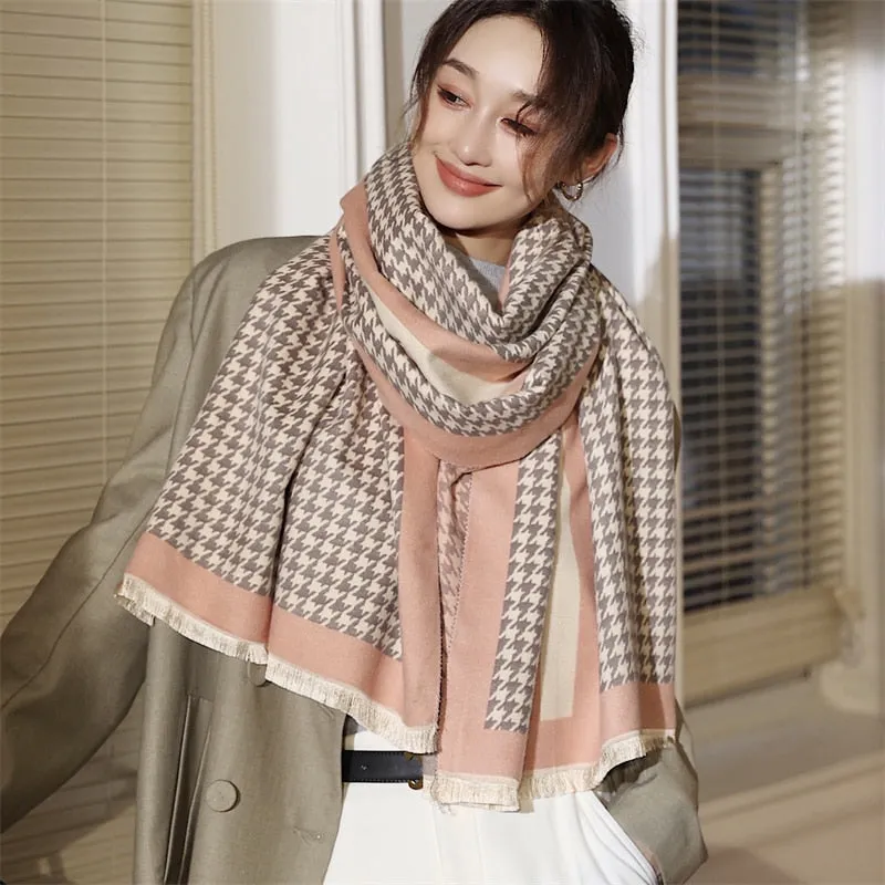 Women's Warm Scarf Cashmere Design Print Shawls Thick Blanket Soft Stoles