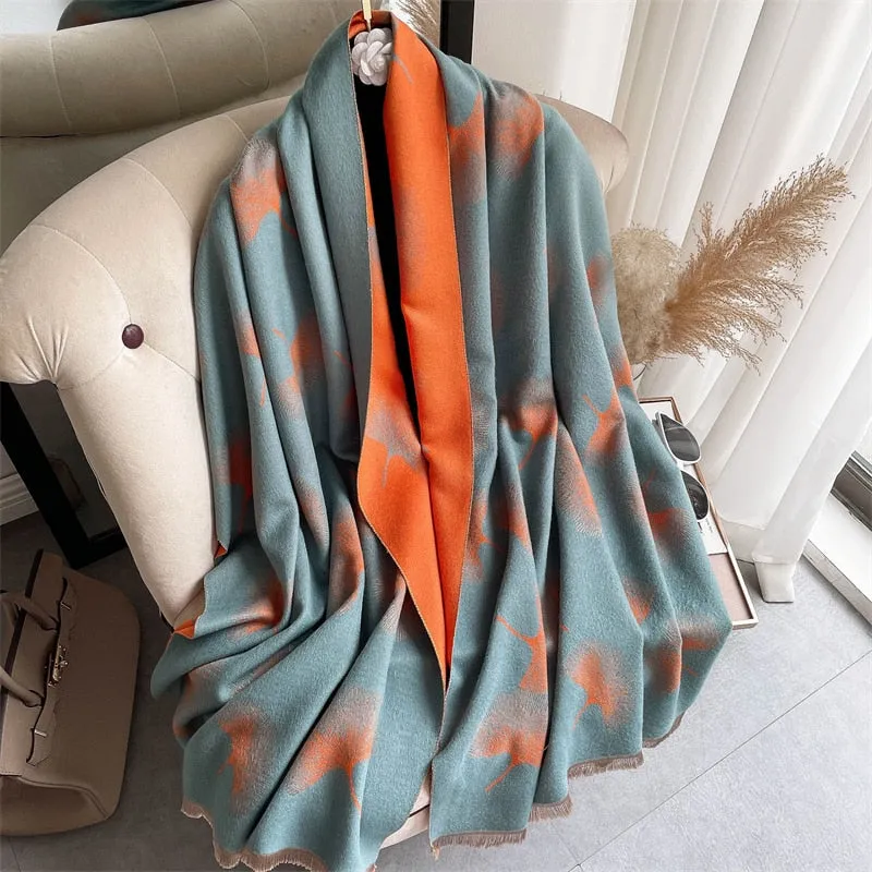 Women's Warm Scarf Cashmere Design Print Shawls Thick Blanket Soft Stoles