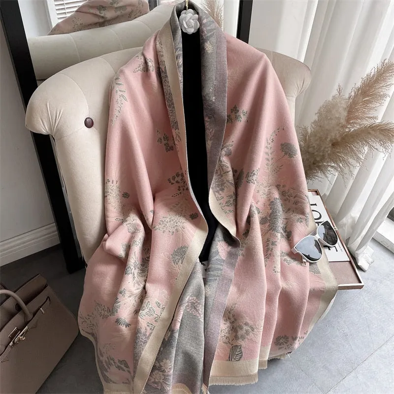 Women's Warm Scarf Cashmere Design Print Shawls Thick Blanket Soft Stoles