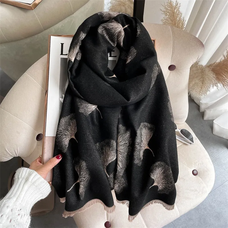 Women's Warm Scarf Cashmere Design Print Shawls Thick Blanket Soft Stoles