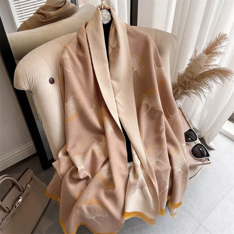 Women's Warm Scarf Cashmere Design Print Shawls Thick Blanket Soft Stoles