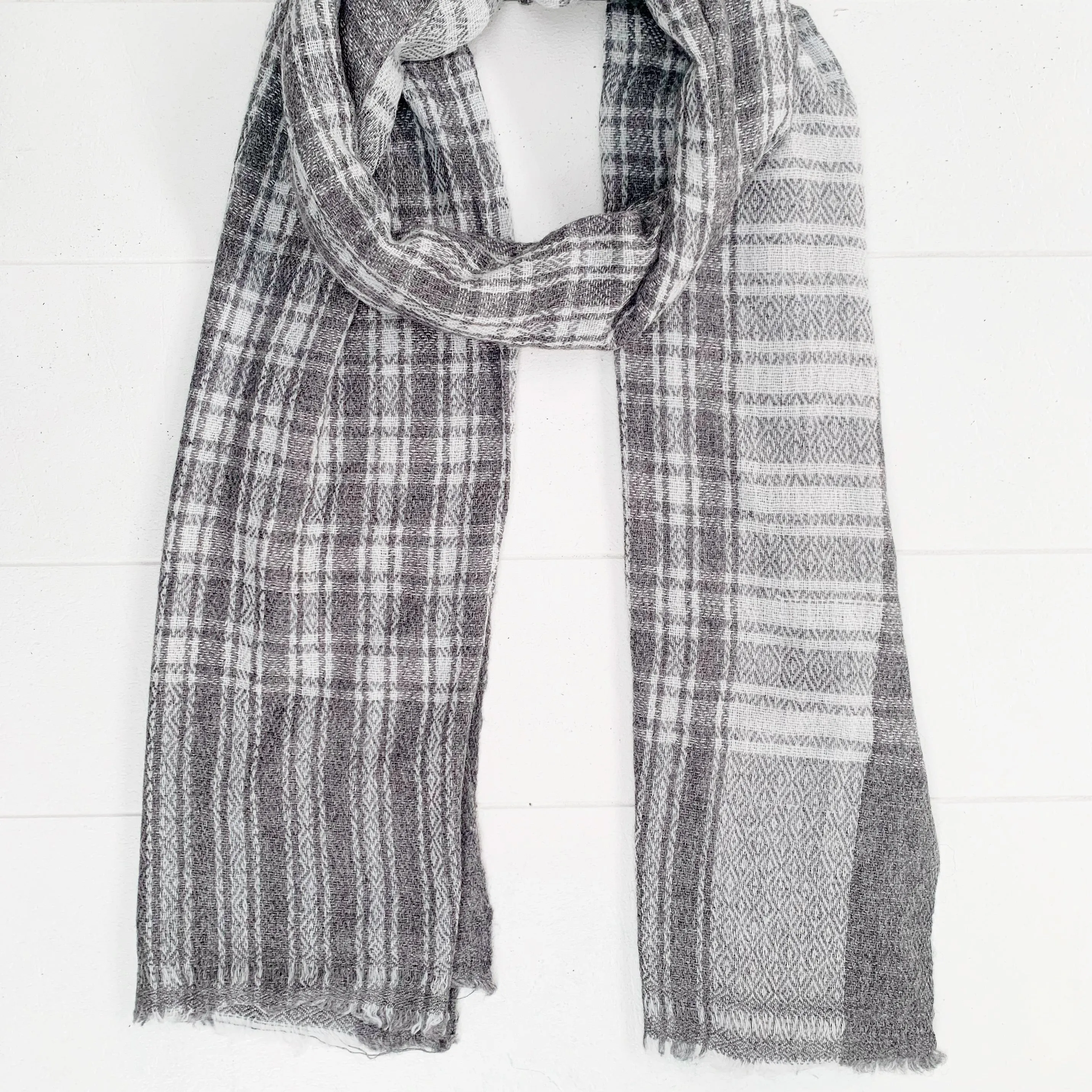 WOOL N CASHMERE BLEND PATTERNED WEAVE SOFT SHAWLS